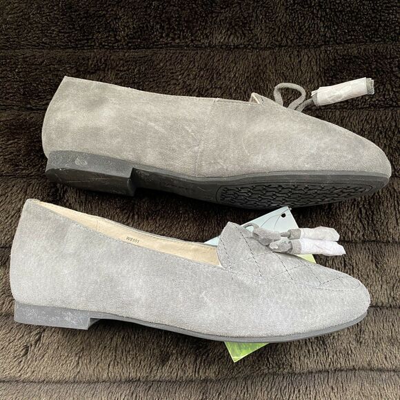 NEW Propet Gray Quilted Suede Tassel Flats Size 6 W WIDE Shoes Loafers Slip Ons - Picture 4 of 8